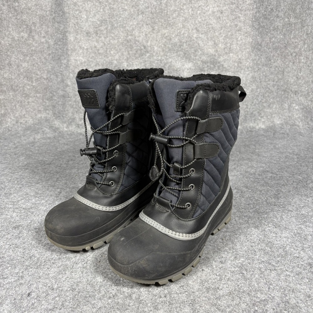 All in Motion Thermolite Winter Boots 5‎ Black Quilted Insulated Faux Fur Lining